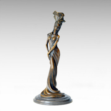 Castiçal Estátua Flor Senhora Candlestick Bronze Escultura Tpch-063 ~ 066